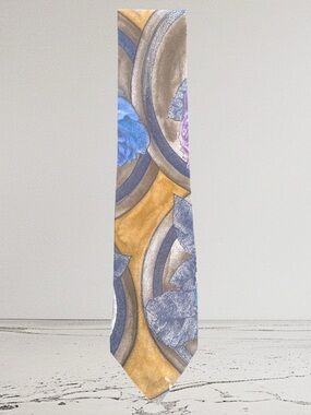 Vintage Fendi Cravatte Silk Necktie Featuring A Floral And Foliage Pattern.
